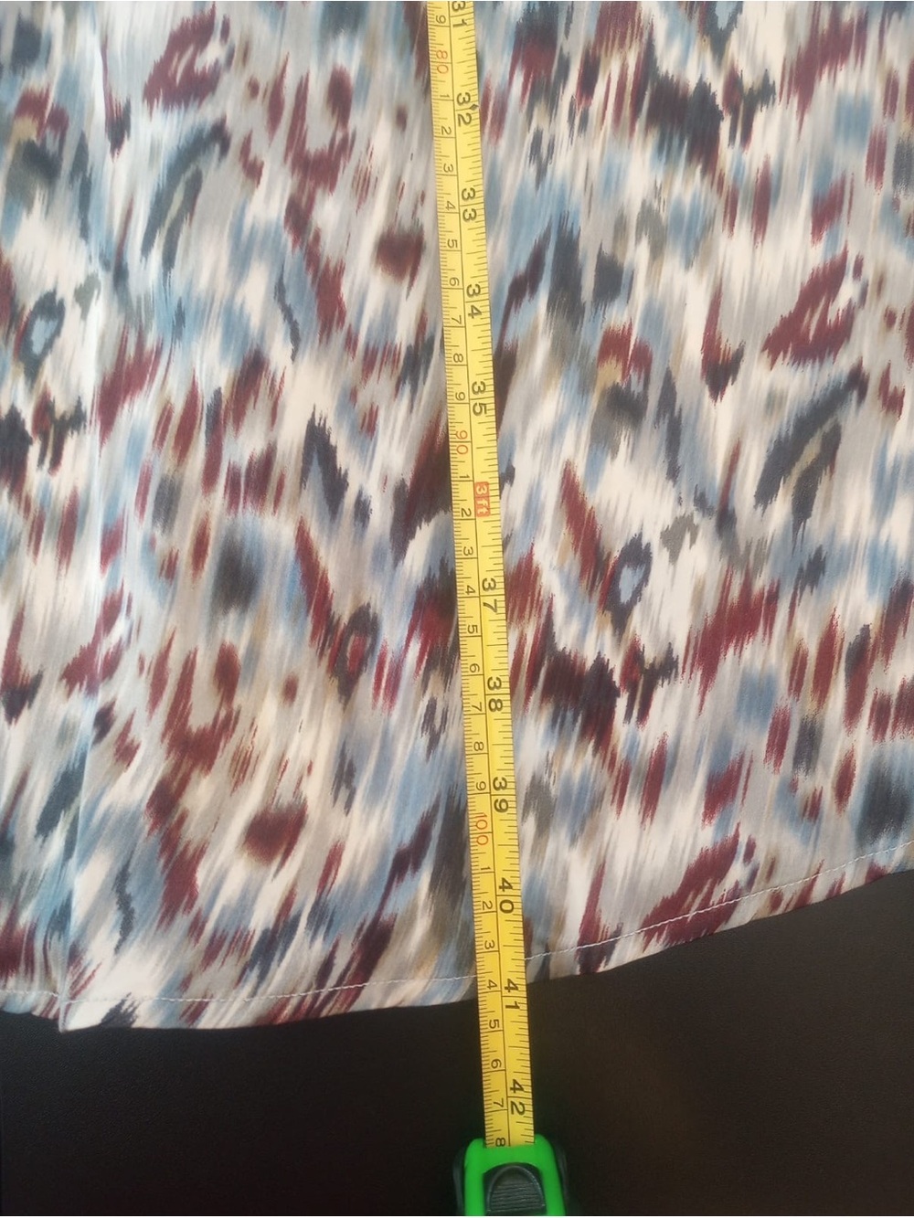 Papillon Blanc Blue and Brown Printed Long-Sleeve Shirt Dress - Picture 8 of 8